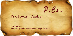 Protovin Csaba névjegykártya